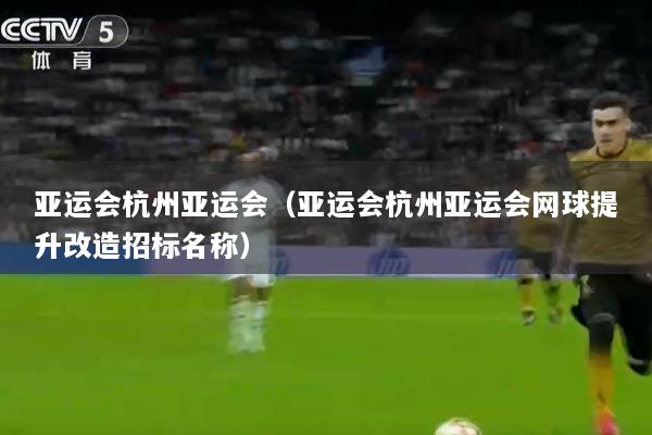 亚运会杭州亚运会（亚运会杭州亚运会网球提升改造招标名称）